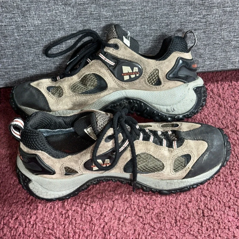 Merrell Gore-Tex XCR Low Gunsmoke Vibram Trail Hiking Shoes Men's 8.5 Brown